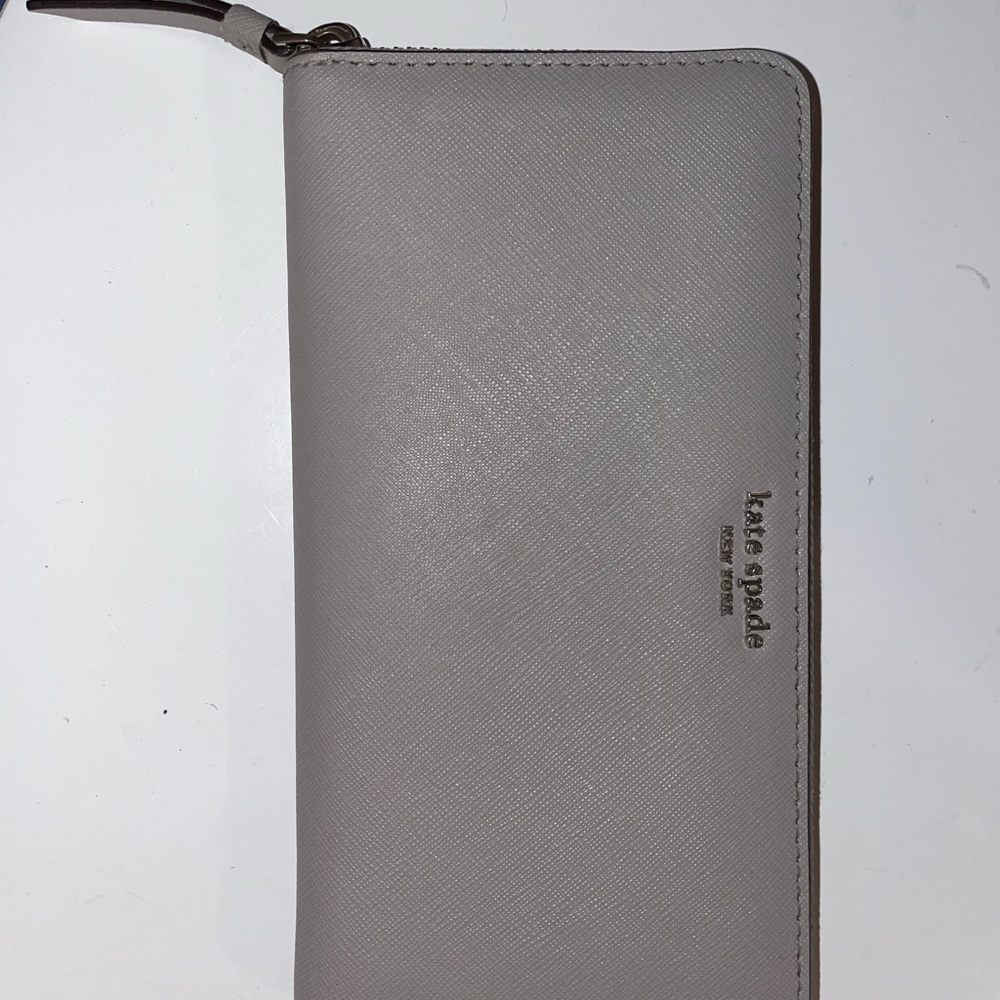 Gray Kate Spade Large Zipper Wallet